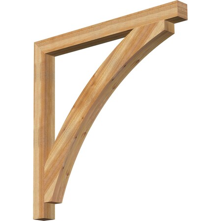 Ekena Millwork Thorton Block Rough Sawn Bracket, Western Red Cedar, 4"W x 48"D x 48"H BKT04X48X48THR05RWR